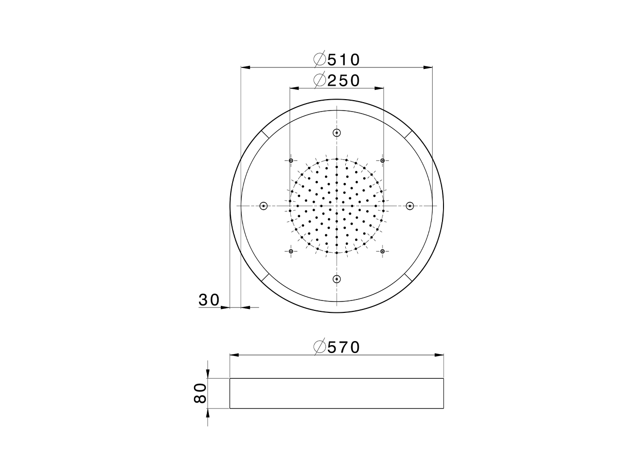 Rociador de techo con cromoterapia Ø 570 mm ZEN SHOWER_ZS0C0175 - v1