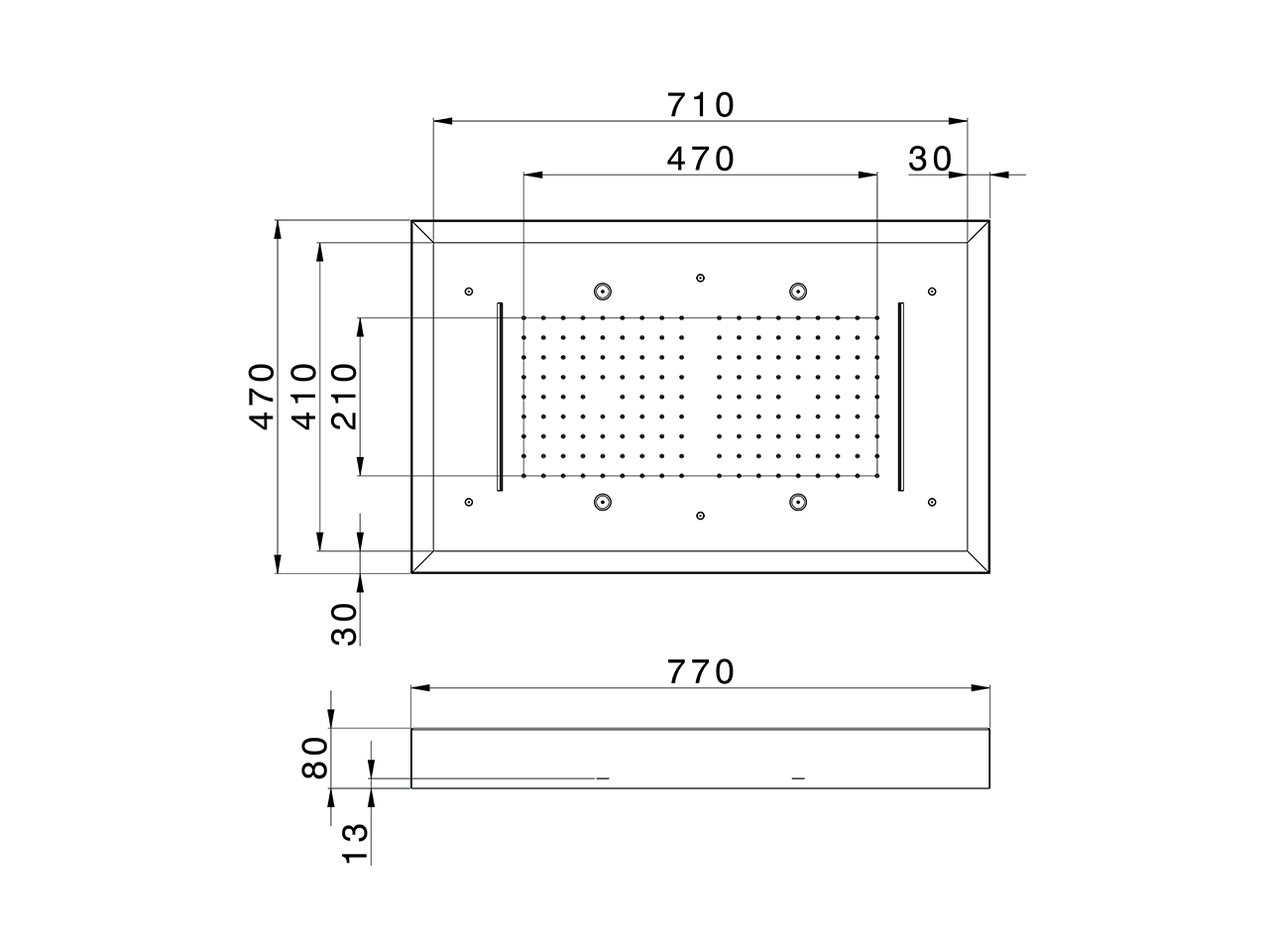 Rociador de techo con cromoterapia 770x470 mm WELLNESS_ZS0C0180 - v1