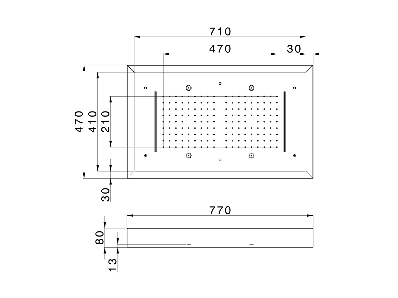 Rociador de techo con cromoterapia 770x470 mm WELLNESS_ZS0C0185 - v1
