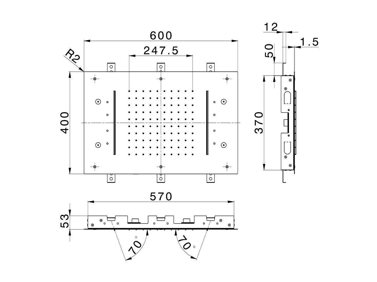 Rociadores de techo 600x400 mm ZEN SHOWER_ZS0C0375 - v1
