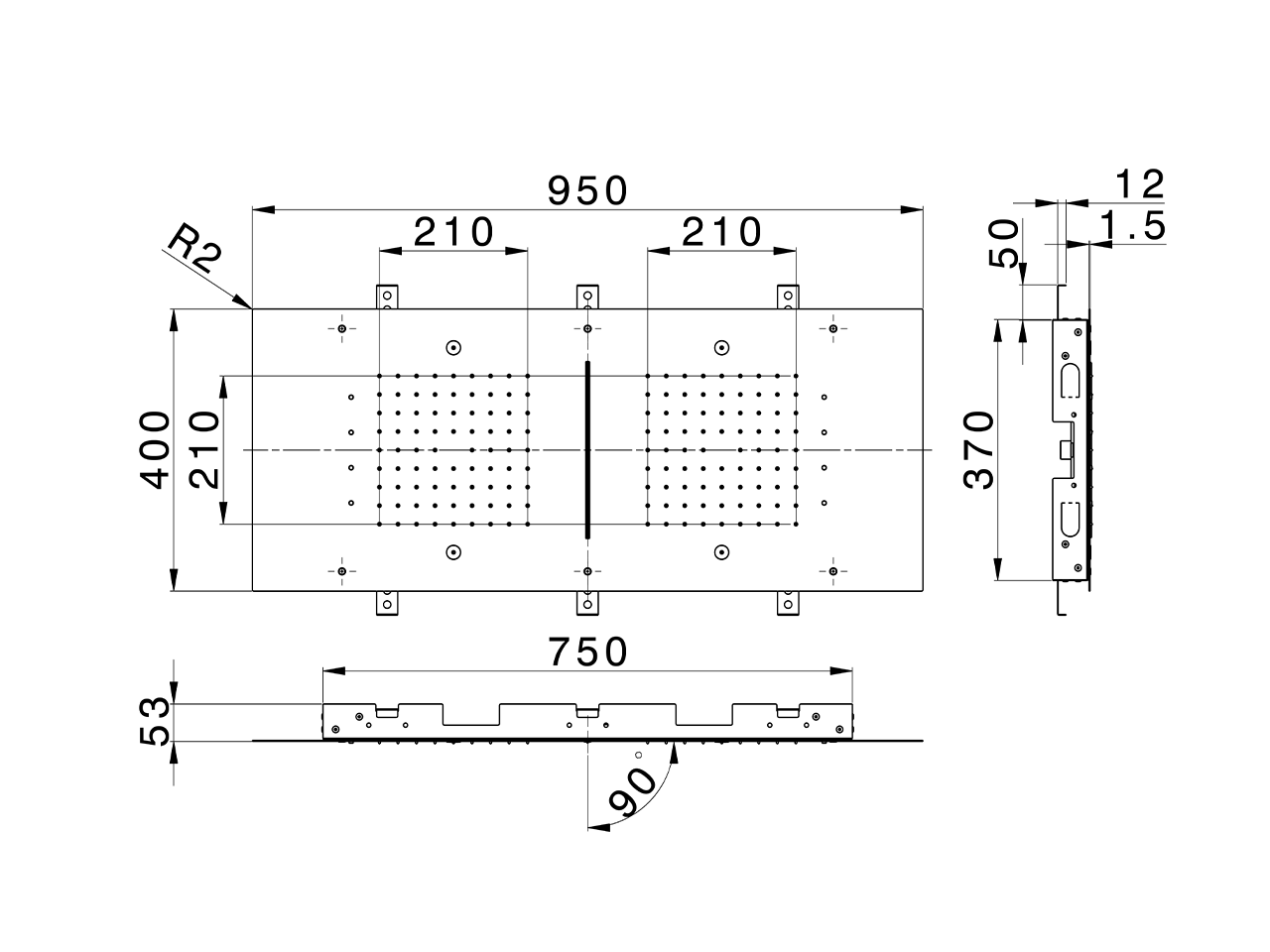Rociadores de techo 950x400 mm ZEN SHOWER_ZS0C0385 - v1